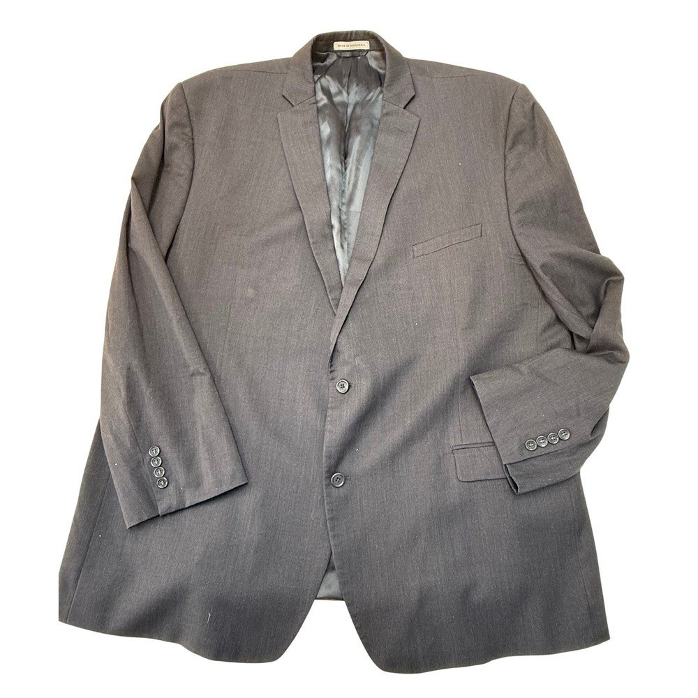 Joseph Abboud Mens 54L Blazer‎ 100% Wool Charcoal Grey Two Button Sports Coat